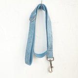 Modern Dog Leash 4ft Cotton Fabric for Large Small Dogs Puppies - Sky Blue