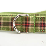 Modern Dog Leash 4ft Cotton Fabric for Large Small Dogs Puppies - Green Plaid