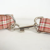 Modern Dog Leash 4ft Cotton Fabric for Large Small Dogs Puppies - Pink Brown Plaid