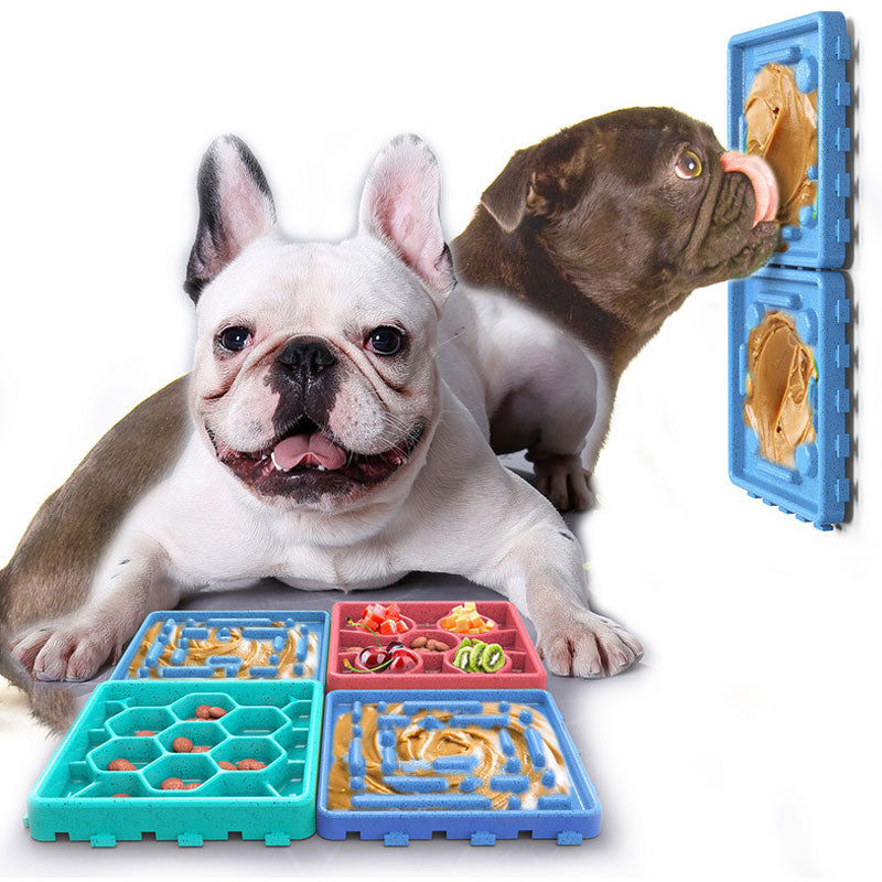 LE TAUCI PET Lick Mat for Dogs and Cats, 5.5 Inch Ceramic Slow Feeder Dog  Bowls, Anxiety Relief Dog Lick Pad, Puzzle Feeder Licking Mat for Peanut  Butter, Treats, Dog Enrichment Toys