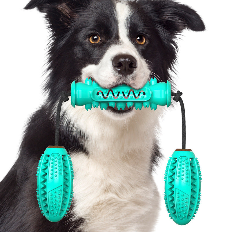 Cyan Indestructible Dog Toy, Non-toxic Natural Rubber Squeaky Dog Toy,  Sturdy Toothbrush For Dogs - Fun To Chew, Hunt And Fetch
