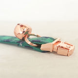 Personalized Cat Collar with Name Engraved Rose Gold Buckle Green Plaid