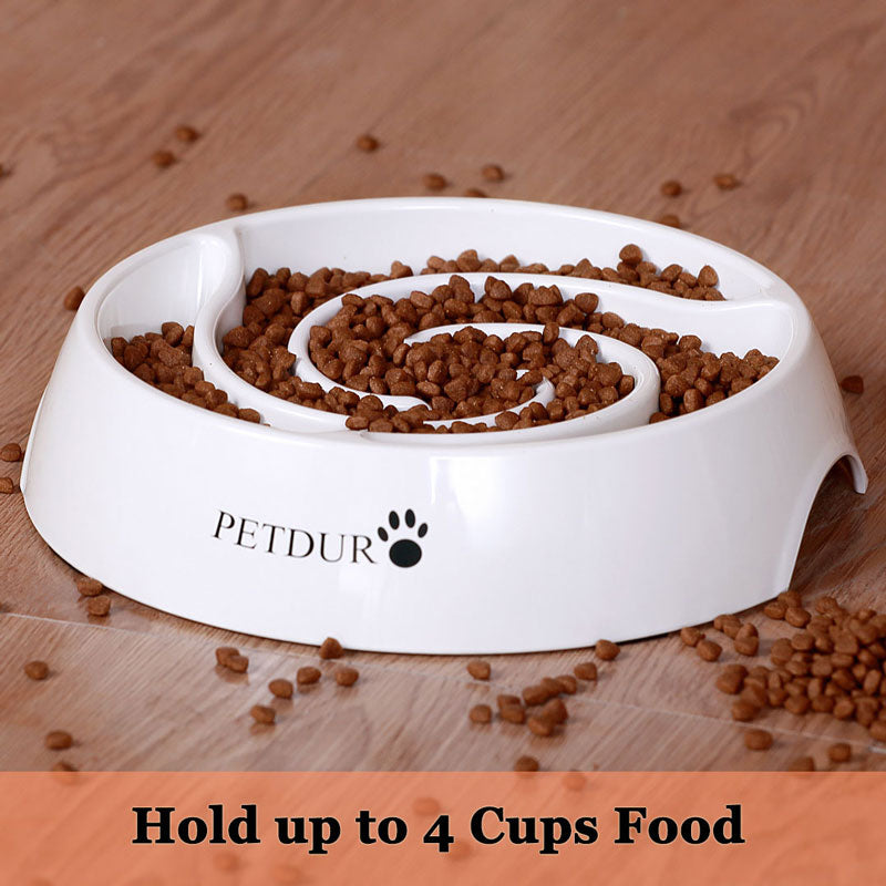 4 PCS Dog Bowl Slow Feeder with Suctions to The Wall or Floor for