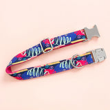 Personalized Dog Collar with Name Engraved Quick Release Metal Buckle - Red Graffiti