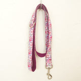 Beautiful Dog Leash 4ft Cotton Fabric for Large Small Dogs Puppies - Purple Flower