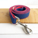 Stylish Dog Leash 4ft Cotton Fabric for Small Medium Dogs Puppies - Red Jean