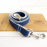 Stylish Dog Leash 4ft Cotton Fabric for Small Medium Dogs Puppies - White Jean