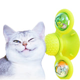 PETDURO Spinning Cat Toys for Kittens Toothbrush with Light Balls, Bells, Catnips and Suction Cup