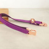 Custom Cat Collar with Bell Engraved Rose Gold Metal Buckle Purple Velvet