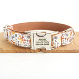 Personalized Dog Collar Set Engraved Durable Metal Buckle Christmas