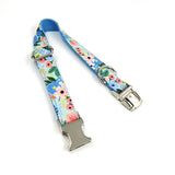 Personalized Dog Collar Engraved Metal Buckle Flower Cute for Girl Dogs - Blue